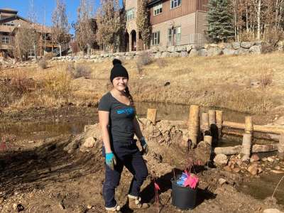 woman in beanie in the dirt