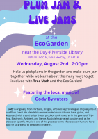 Poster containing details for the Plum Jam event